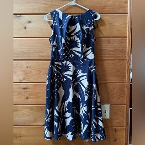 Signature Navy and White Floral Midi Dress